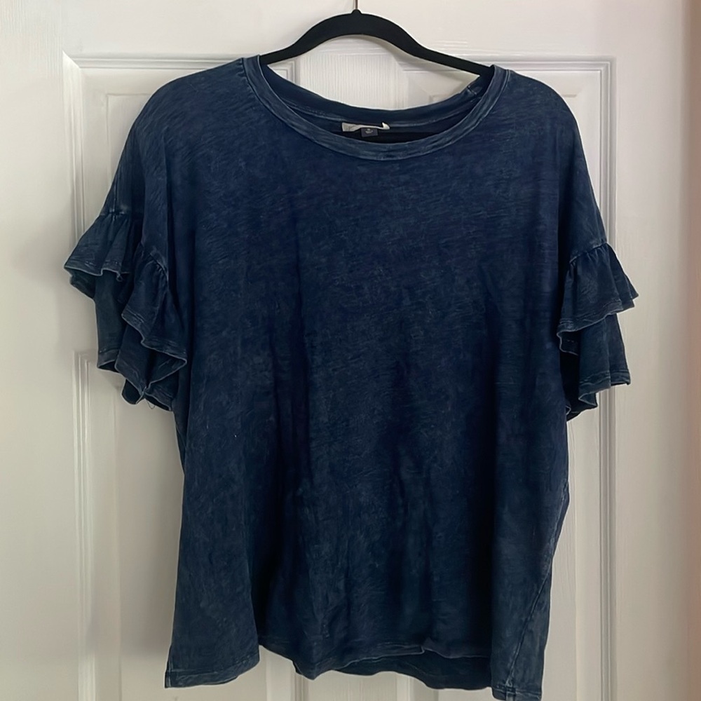 Jean ruffle shirt